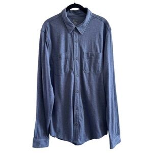 J. Crew Knit Goods Slub Cotton Yarns Blue Button Down Long Sleeve Shirt Tall
